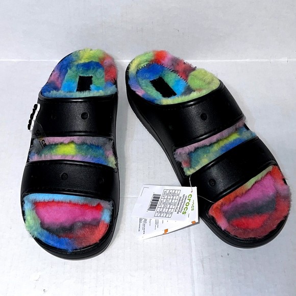 New Crocs Classic Cozzzy Spray Dye Sandal Fuzzy Slipper Unisex Men’s 12 Women 14 main image 8
